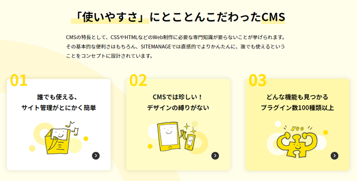 商用CMSサイトマネージの特長